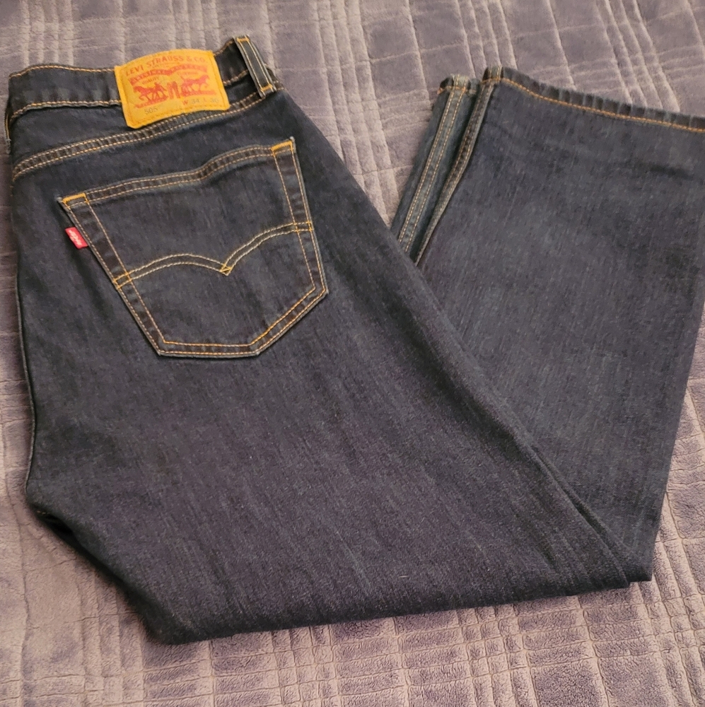 Levi's Blue and Gold Straight Leg Jeans Classic Style